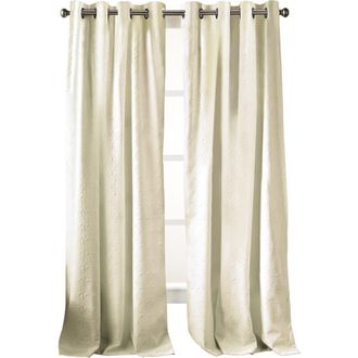 DKNY Chrysanthemum Floral Grommet Curtains in Ivory at Nordstrom, Size 50X84