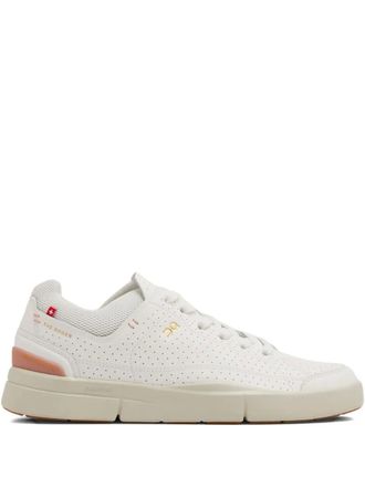 On Running logo-print perforated low-top sneakers - White