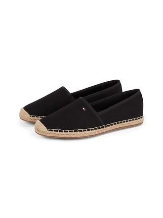 Tommy Hilfiger Espadrille TOMMY HILFIGER FLAG CANVAS ESPADRILLE, Damen, Gr. 36, schwarz, Baumwolle, unifarben, Schuhe Espadrille, Slipper,Flats,Bequemschuh mit Juteb
