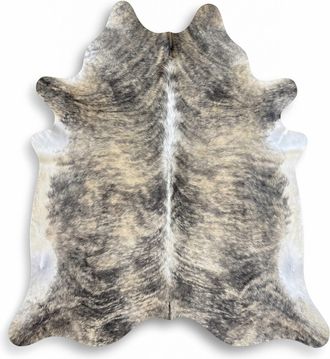 Infinity Leather Natural Cow Leather Grey White Cowhide Hairon Rug - Light Brindle