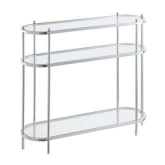 Convenience Concepts Royal Crest 3 Tier Glass Oval Entryway Hall Table