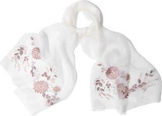 Saachi Floral Embroidered Scarf in Ivory at Nordstrom Rack