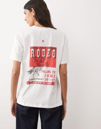 Never Fully Dressed Rodeo - T-shirt bianca stampata-Bianco