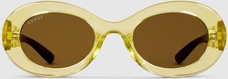 Gucci Oval Frame Sunglasses, Green