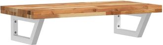 vidaXL Basin Shelf Wall Mounted Steel and Solid Wood Acacia vidaXL