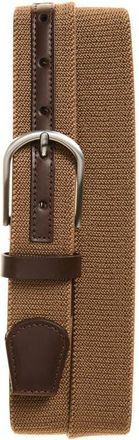 Nordstrom Koa Melange Stretch Woven Leather Belt in Dark Khaki at Nordstrom, Size 36