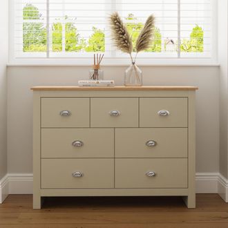GFW Lancaster 7 Drawer Chest in Cream