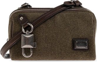 Dolce & Gabbana Shoulder Bags, male, Green, Size: ONE SIZE Lock Fabric Crossbody Bag