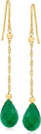 Canaria Canaria Emerald Teardrop Earrings in 10kt Yellow Gold