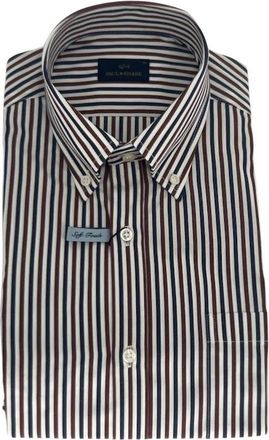 Paul & Shark Poplin Katoenen Button-down Shirt - Heren - Casual Overhemden - Veelkleurig - XL - Katoen - Overhemden