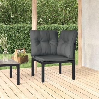vidaXL Sill&oacute;n Esquina Jard&iacute;n Con Cojines Rat&aacute;n Sint&eacute;tico Negro Y Gris Vidaxl