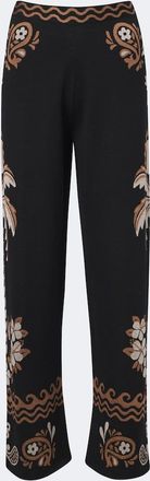 Alanui Island Roots wool and silk-blend wide leg pants