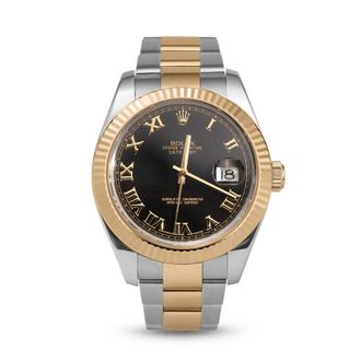 Rolex Pre-owned Rolex Datejust Automatic Chronometer Black Dial Mens Watch 116333 BKRO