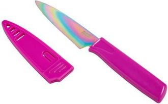 Kuhn Rikon Colori Non-Stick Straight Paring Knife with Safety Sheath, 4 inch in Rainbow at Nordstrom