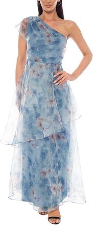 OLEG CASSINI Printed Organza Gown