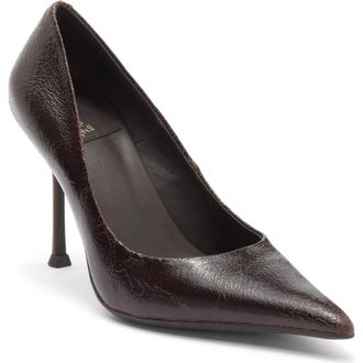 Jeffrey Campbell Risk Taker Pointed Toe Pump in Brown Crackle at Nordstrom Rack, Size 9.5