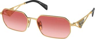 Prada Stijlvolle zonnebrillencollectie - Dames - Zonnebrillen - Geel - 58 MM - Accessoires