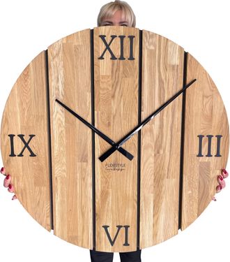 OEM Reloj De Pared Grande De Madera Maciza De Roble, 80 Cm