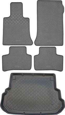 OEM Juego De Alfombrillas De Goma Para Coche Y Maletero Para Mercedes Glk X204 Suv (5 Puertas) De Junio De 2008 A Agosto De 2015