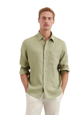 Marc O'Polo Leinenhemd MARC OPOLO, Herren, Gr. XXL, N-Gr, summer sage, Web, Obermaterial: 100% Leinen, Manschette, Hemden Leinenhemd, im klassisch cleanen Look