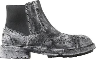 Dolce & Gabbana Enkellaarsjes - Heren - Chelseaboots - Grijs - 39 EU - Leer - Schoenen