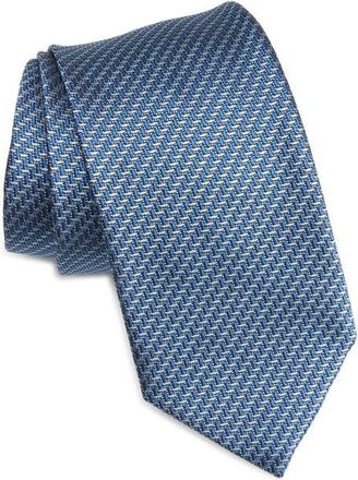 Brioni Geometric Jacquard Silk Tie in 4149Navy/Sky Blue at Nordstrom