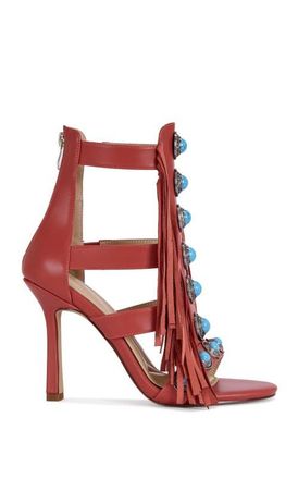 Azalea Wang Sumac Stiletto Sandal in Red at Nordstrom, Size 8.5