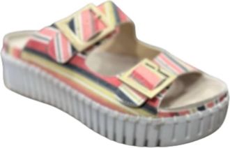 Ilse Jacobsen Womens Tulip Stripe Sandal In Peach Bud