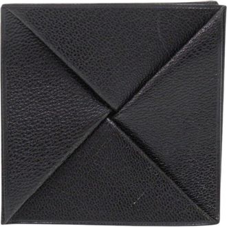 Herm&egrave;s Black Chevre Leather Coin Purse/Coin Case (Pre-Owned)
