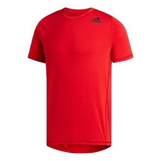 adidas Training Sports Round Neck Pullover Short Sleeve Red CW1955