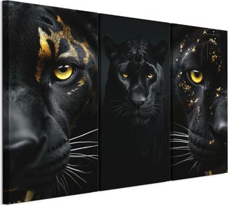 OEM Cuadro Sobre Lienzo Italiano De 90 X 60 Cm, Tr&iacute;ptico - Estilo Moderno - Animales Cuadro Sobre Lienzo Italiano De 120 X 80 Cm, Tr&iacute;ptico - Estilo Modern