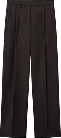 Mark Kenly Domino Tan Pomi Lichtgewicht Wol Broek - Dames - Wijde Broeken - Bruin - M - Wol - Broeken