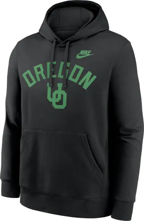 Nike Oregon Legacy Arch Club Nike Mens College Pullover Hoodie in Black | NKDK00AUOV-N9R