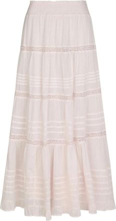 Neo Noir Lichtroze Voile Maxi Rok - Dames - Maxi Rokken - Roze - L - Katoen - Rokken