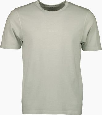C.P. Company Mens Resist Dyed Logo Print T-Shirt - Green - Size: 36