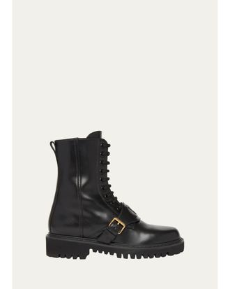 Valentino Garavani VLogo Leather Combat Boots