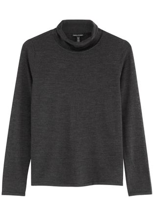 Eileen Fisher Eileen Fisher Roll-neck Fine-knit Wool Jumper - Charcoal - S (UK 10-12 / M)