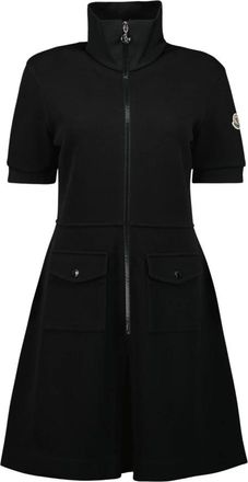 Moncler Zwarte Jurk met Rits Zomer-Lente 2025 - Dames - Korte kleedjes - Zwart - S - Kleedjes