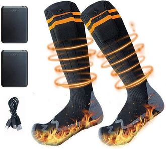 OEM Calcetines T&eacute;rmicos, Calcetines T&eacute;rmicos Recargables Con Bater&iacute;a De 2 5000 Mah, Calcetines T&eacute;rmicos, Calcetines De Algod&oacute;n De Invierno Para Hombres Y 