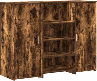 vidaXL Reception Desk Smoked Oak 135x50x103.5 cm Engineered Wood Vidaxl