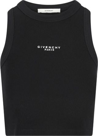 Givenchy Sleeveless Tops, female, Black, Size: M Cropped Tank Top