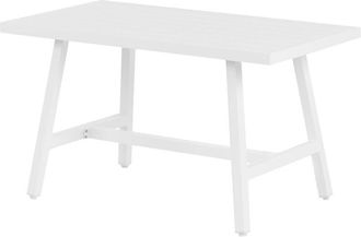 Beliani Beliani - Mesa de jardín moderna de aluminio con tablero de listones blanco Fratte