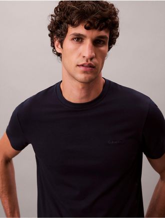 Calvin Klein Mens Liquid Touch Slim T-Shirt - Blue - 2XL