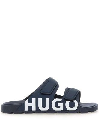 HUGO BOSS｜SLIPPERS (Italian-made slides with large logo BOSS - Italian-made slides with large logo detail - Grey
