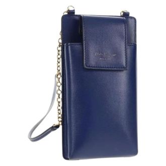 Ferragamo Pre-owned Cross Body Bags, female, Blue, Size: ONE SIZE Pre-owned Leather Shoulder Bag