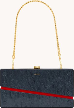 Hammitt Hammitt Soiree Clutch Carrara Black Brushed Gold Med