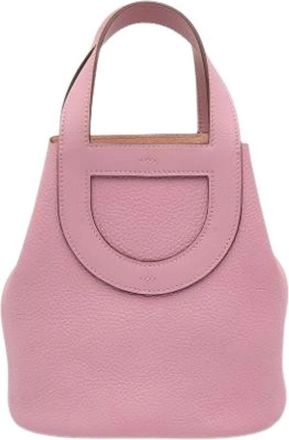Herm&egrave;s Pre-owned Vintage Handbag - Dames - Vintage Handtas - Roze - ONE Size - Leer - Vintage