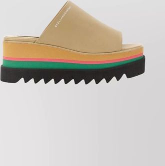 Stella McCartney platform logo-print wedge sandals