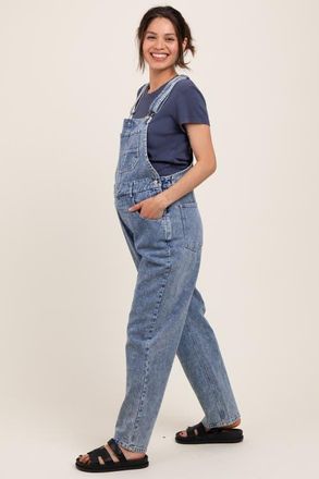 Pinkblush Wash Rolled Cuff Denim Overalls in Light Blue at Nordstrom, Size Medium