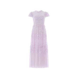 Needle & Thread Clover Short Sleeve Ankle Gown - Dames - Jurken - Roze - Maat: 2XS Poliester